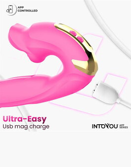IY - Bimby - Knabbelende en Dubbel Tapping Vibrator - App Control - Roze