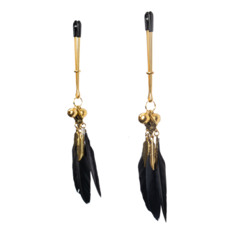 Rimba - Tepelklemmen met Veren - Zwart/Goud