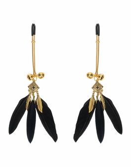 Rimba - Tepelklemmen met Veren - Zwart/Goud