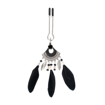 Rimba - Tepelklemmen met Veren - Zwart/Zilver