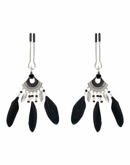 Rimba - Tepelklemmen met Veren - Zwart/Zilver