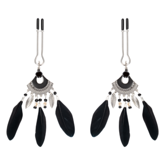 Rimba - Tepelklemmen met Veren - Zwart/Zilver