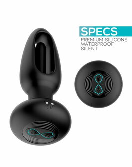 IY Sasha - Vibrerende Buttplug met Bewegend Tongetje en Afstandsbediening - Zwart