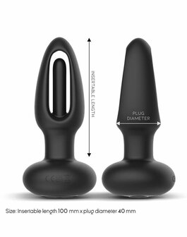 IY Sasha - Vibrerende Buttplug met Bewegend Tongetje en Afstandsbediening - Zwart