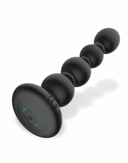 IY Mouve - Roterende en Vibrerende Geribbelde Buttplug met Afstandsbediening - 2 motoren - Zwart