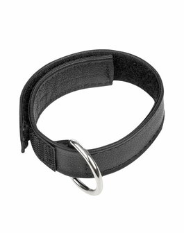 Rimba - Leren Cockstrap met Klittenband - Zwart