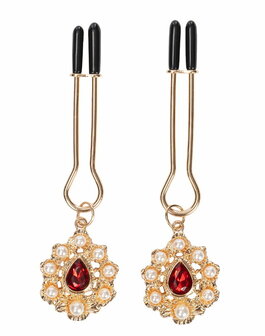 Rimba - Tepelklemmen met Strass Hanger - Goud