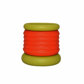 Kiotos - 2 in 1 Siliconen Cockring &amp; Ball Stretcher - Extra Hoog - Rood/Groen