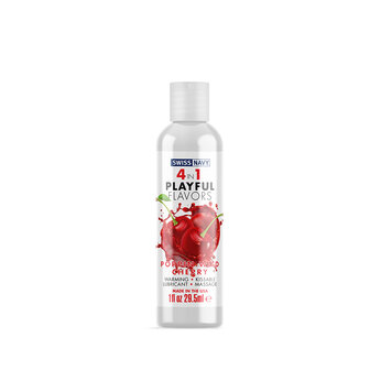 Swiss Navy - 4 in 1 Playful Flavors - Likbaar en Verwarmend Glijmiddel en Massage - Poppin Wild Cherry - 30 ml