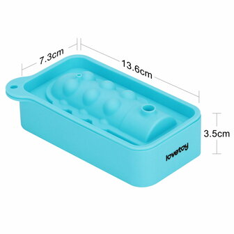 LoveToy - Siliconen IJsblokjesvorm - Mini Penis - Blauw