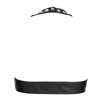 Rimba - Lederen Bustier met Vetersluiting - Zwart - Maat L