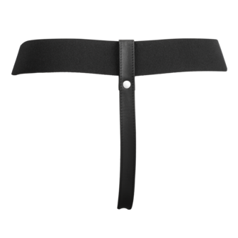 Rimba- Verstelbaar Lederen Strap-On Harnas - Zwart - Maat S/M