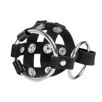 Rimba - Lederen Balzak Kooi met Scherpe Spijkertjes - Zwart - Maat S/M