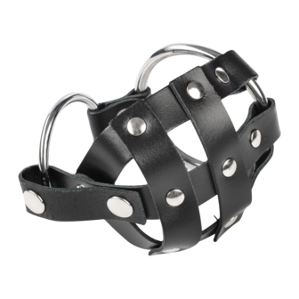 Rimba - Lederen Balzak Kooi met Scherpe Spijkertjes - Zwart - Maat S/M