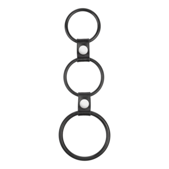 Rimba - Triple Cockring Rubber - Zwart