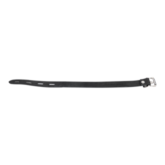 Rimba - Lederen Halsband met Hangslotsluiting - Zwart