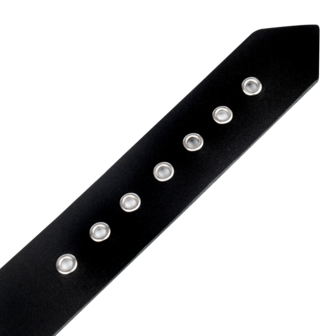 Rimba - Lederen Collar met Metalen Gesp - Zwart