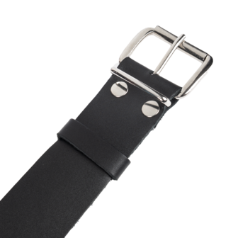 Rimba - Lederen Collar met Metalen Gesp - Zwart