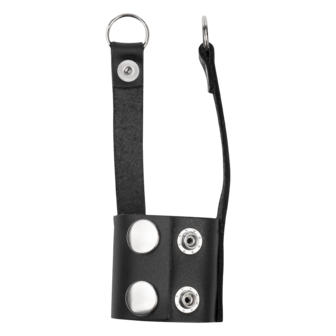 Rimba - Lederen ballstretcher met Riempjes voor Gewichten of Leiband - Zwart