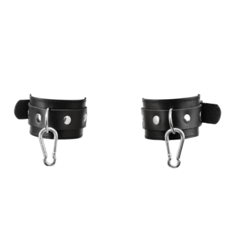 Rimba - Luxe Lederen Bondageharnas met Boeien - Zwart