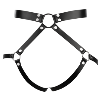 Rimba - Lederen Bondage Taille Harnas - Zwart