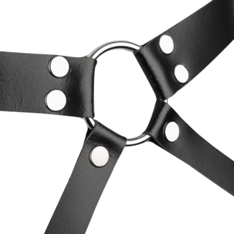 Rimba - Lederen Bondage Taille Harnas - Zwart