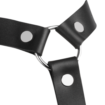 Rimba - Lederen Bondageharnas - Zwart