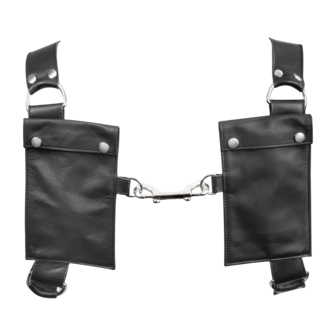 Rimba - Luxe Lederen Borstharnas met Zakken - Zwart