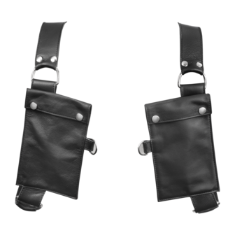 Rimba - Luxe Lederen Borstharnas met Zakken - Zwart