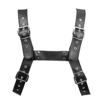 Rimba - Luxe Lederen Borstharnas met Zakken - Zwart