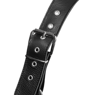 Rimba - Luxe Lederen Borstharnas met Zakken - Zwart