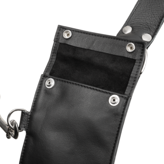 Rimba - Luxe Lederen Borstharnas met Zakken - Zwart