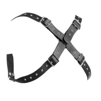 Rimba - Lederen Borstharnas met Kettingen - Zwart/Zilver