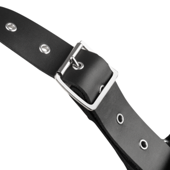 Rimba - Lederen Borstharnas met Kettingen - Zwart/Zilver