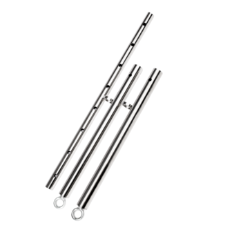 Rimba - Verstelbare Spreidstang met Halsband en Handboeien - Zwart/Zilver