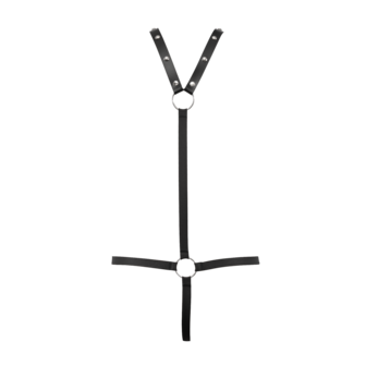 Rimba - Lederen Bodyharnas met Slip - Zwart