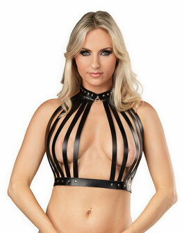 Rimba - Lederen Borstharnas met Halsband - Zwart