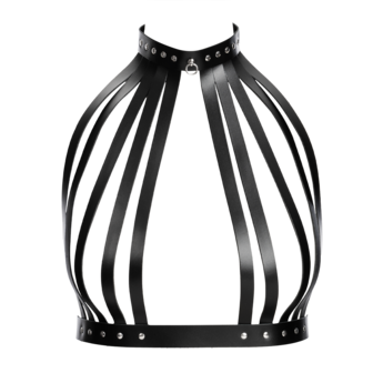 Rimba - Lederen Borstharnas met Halsband - Zwart