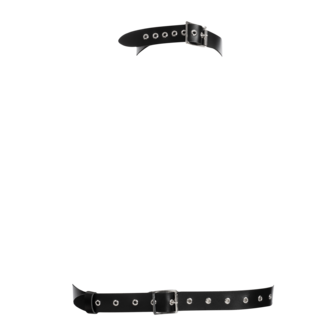 Rimba - Lederen Borstharnas met Halsband - Zwart