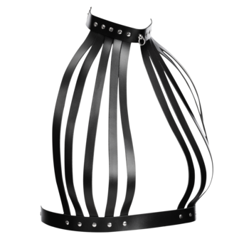 Rimba - Lederen Borstharnas met Halsband - Zwart