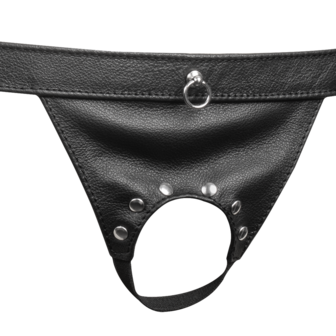 Rimba - Lederen Open Slip voor Heren - Zwart