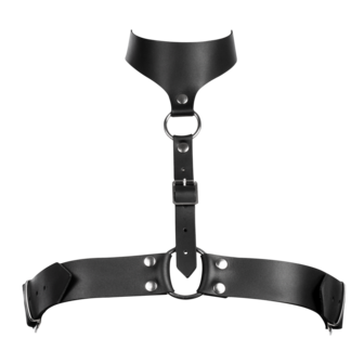 Rimba - Lederen Borstharnas met Halsband - Zwart