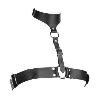 Rimba - Lederen Borstharnas met Halsband - Zwart