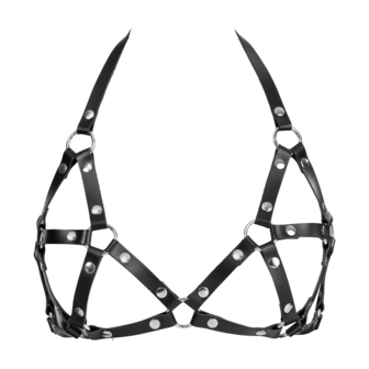 Rimba - Lederen Riemen-BH - Fetish Tuigje - Zwart