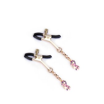 Liebe Seele - Luxe Tepelklemmen met Zeepaard Hangertjes - Roze/Goud