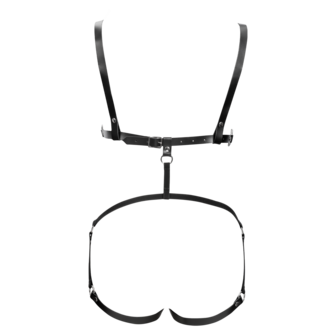 Rimba Bondage Play - Lederen Body Harnas - Zwart