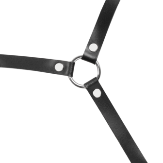 Rimba Bondage Play - Lederen Body Harnas - Zwart