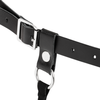 Rimba Bondage Play - Lederen Body Harnas - Zwart