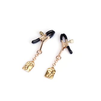 Liebe Seele - Luxe Tepelklemmen met Masker Hangertjes - Goud