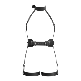 Rimba - Lederen Full Body Bondage Harnas - Zwart
